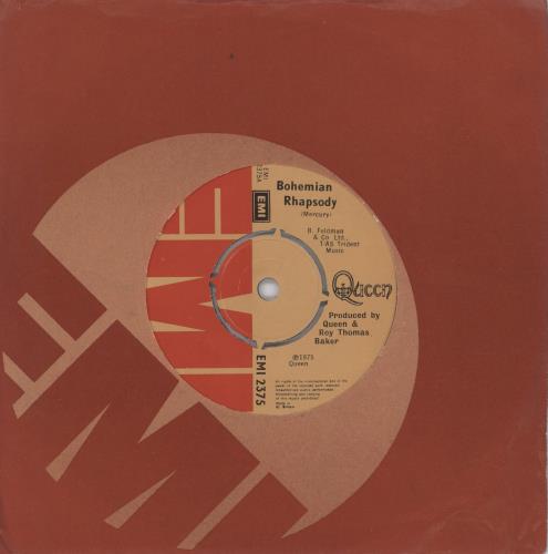 QUEEN BOHEMIAN RHAPSODY UK版 EP EMI2375 Queen Bohemian Rhapsody - Blue Vinyl - Complete UK 7